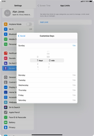 Select the required period.