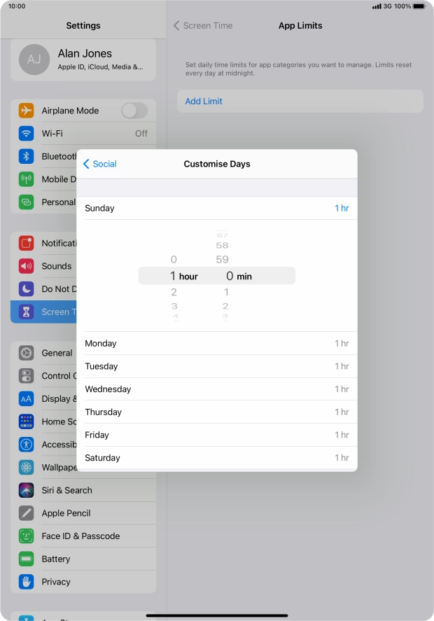 Select the required period.