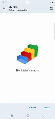 To create a new folder, press the new folder icon and follow the instructions on the screen to create a new folder.
