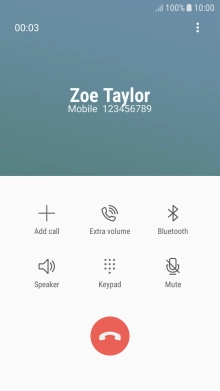 Press the end call icon.