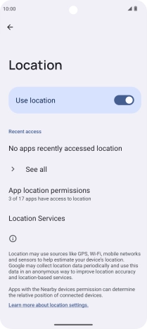 Press App location permissions. Press App location permissions.