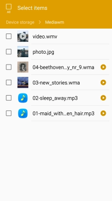 Press the required file. Press the required file.