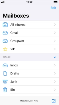 Press the required email account.