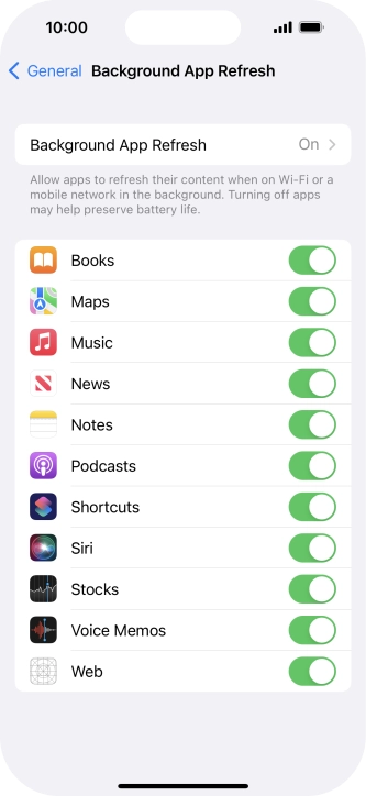 Press Background App Refresh.