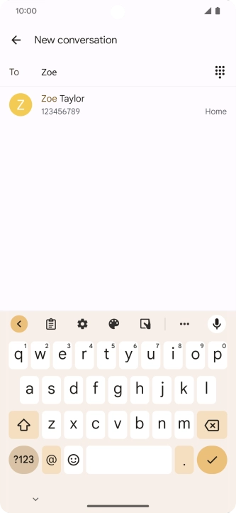 Press the required contact.