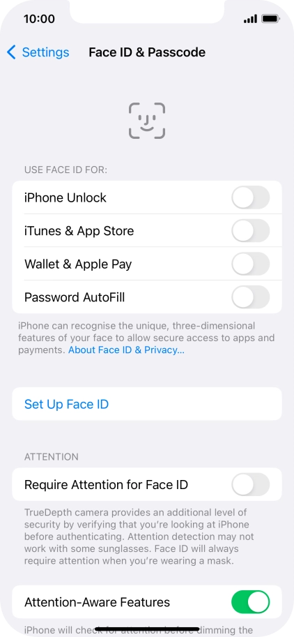 Press Set Up Face ID.