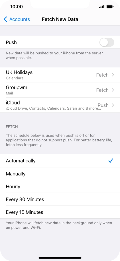 If you turn off the function, press the required setting.