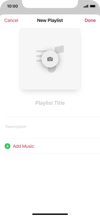 Press the text input field and key in a name for the playlist.