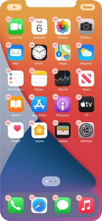 Press the home screen icon.