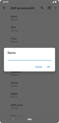 Key in Vodafone MMS and press OK.
