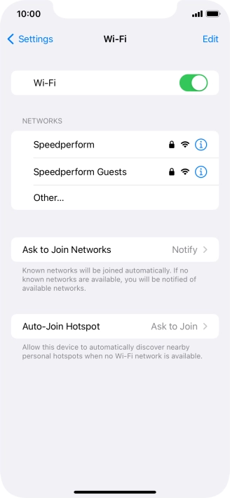 Press the required Wi-Fi network and key in the password for the Wi-Fi network.