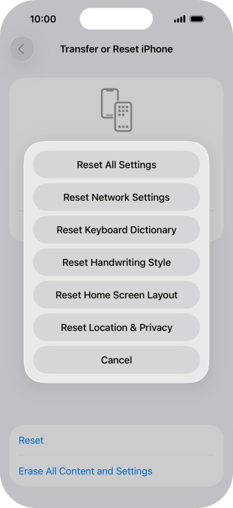 Press Reset All Settings.