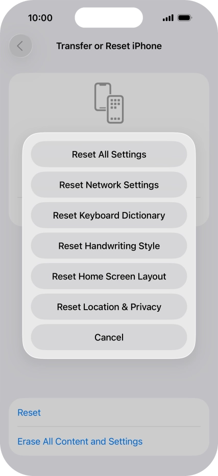 Press Reset All Settings.
