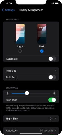 Press the indicator next to 