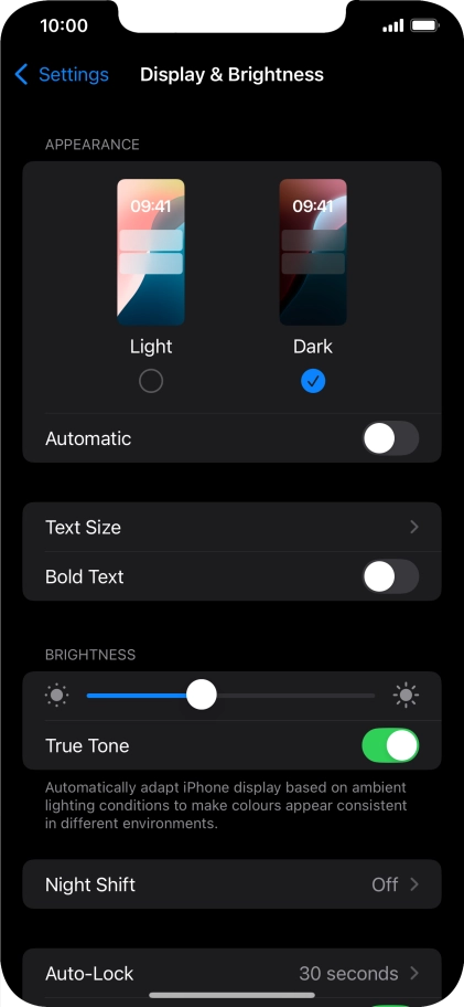 Press the indicator next to 
