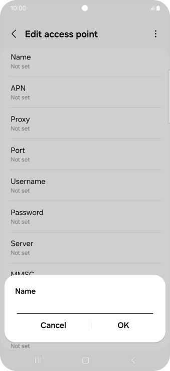 Key in Vodafone MMS and press OK.