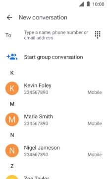 Press the required contact. Press the required contact.