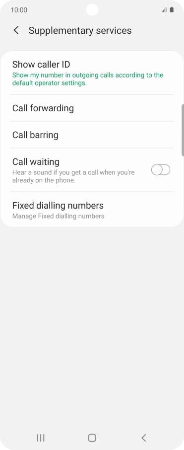 Press Call forwarding.