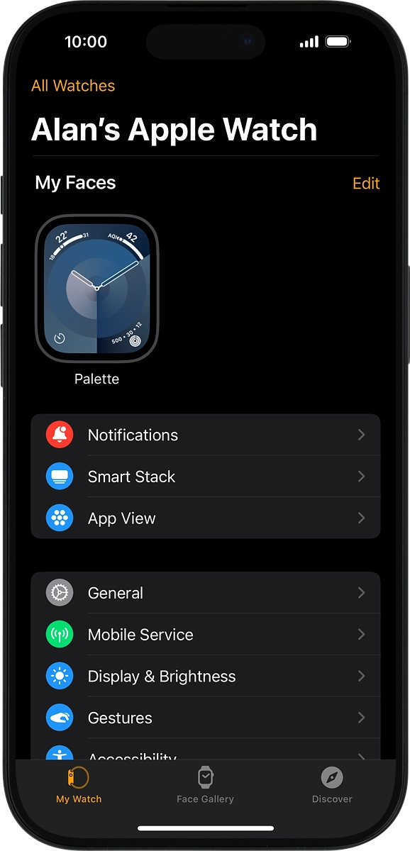 On your phone: Press My Watch.