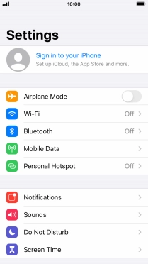 Press Sign in to your iPhone.