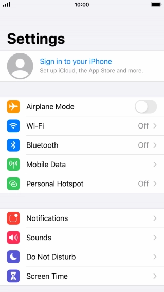 Press Sign in to your iPhone.