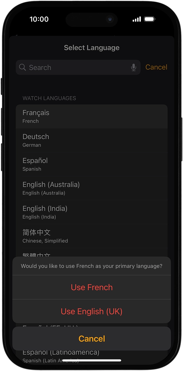 On your phone: Press Use ‹language›.