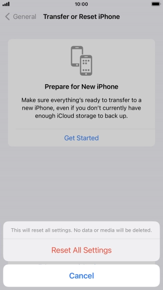 Press Reset All Settings.
