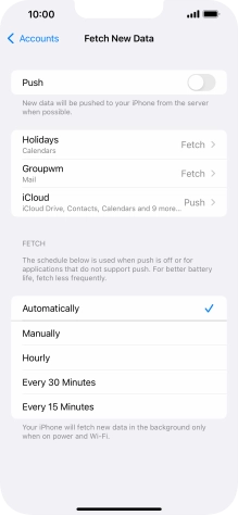 If you turn off the function, press the required setting.