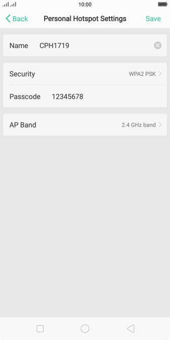 Press the field next to 