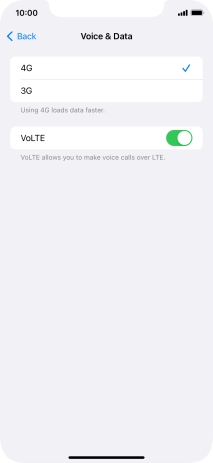 Press the required network mode.