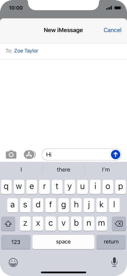 Press the send icon.