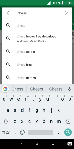 Key in the name or subject of the required app and press the search icon.
