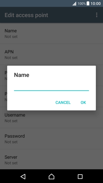 Key in Vodafone Internet and press OK.