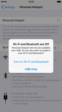 Press Turn on Wi-Fi and Bluetooth.