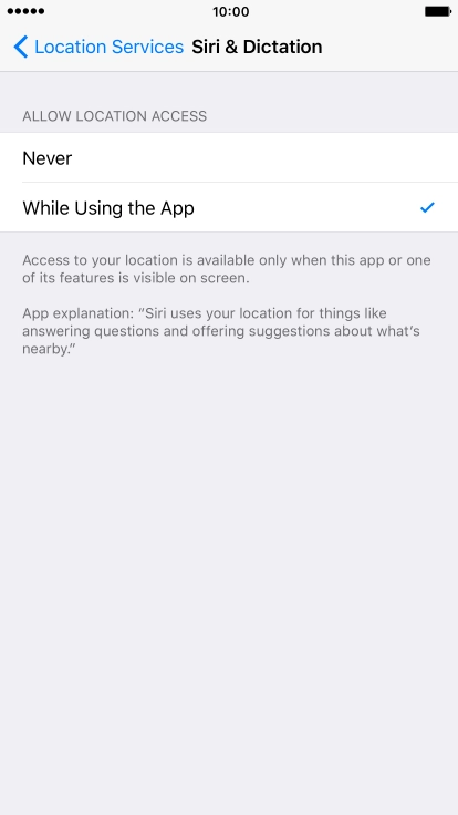 Press Location Services.