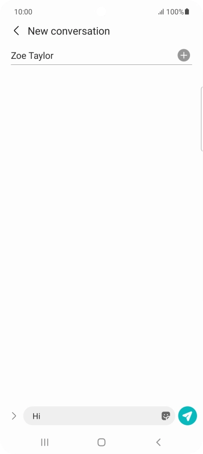 Press the send icon when you've finished your text message.
