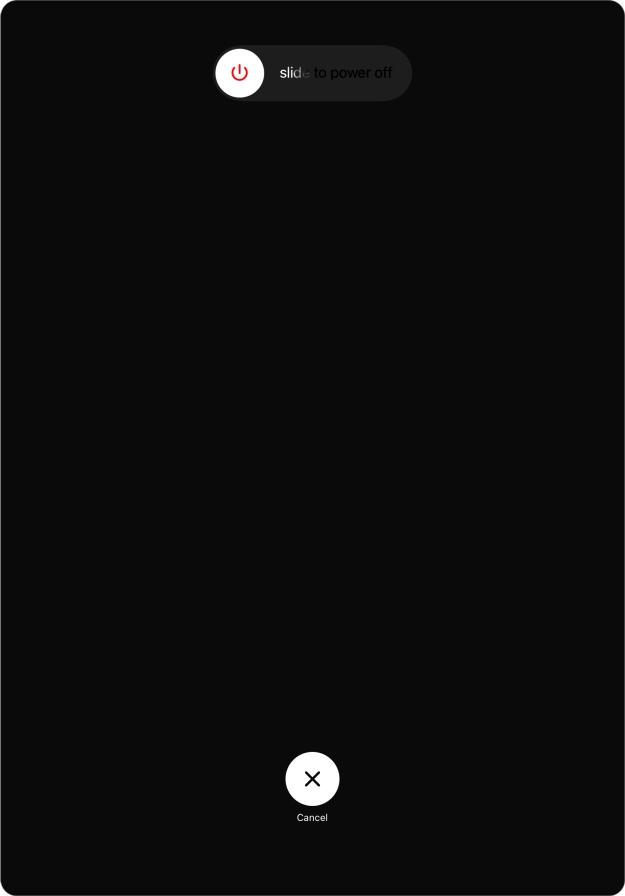Press and drag the power off icon right.