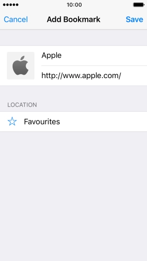 Key in the required name of the bookmark and press Save.