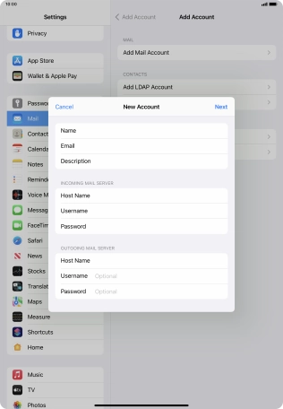 Press Username and key in the username for your email account. Please note that if you're using Vodafone's outgoing server, leave the username field empty. Press Username and key in the username for your email account. Please note that if you're using Vodafone's outgoing server, leave the username field empty.