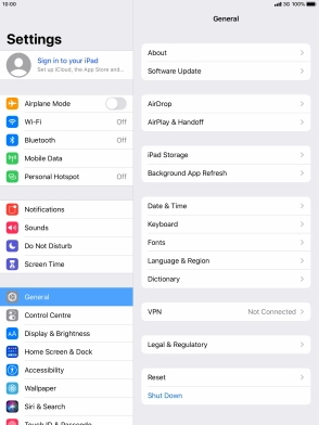 Press Sign in to your iPad.
