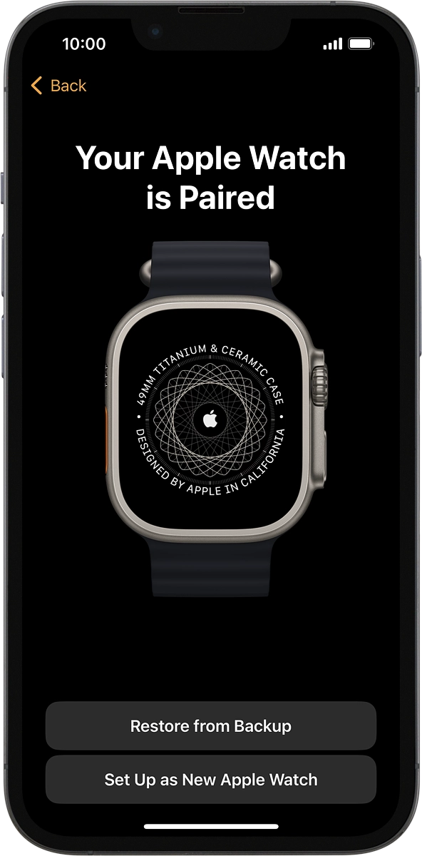 On your phone: Press Set Up as New Apple Watch.