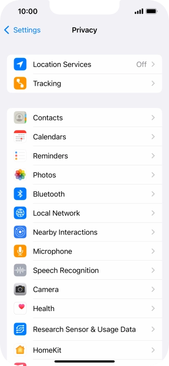 Press Location Services.