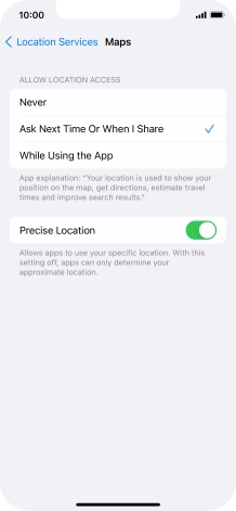 Press the required setting to turn the function on or off.