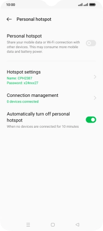 Press Hotspot settings.
