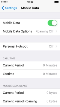Press Mobile Data Options.