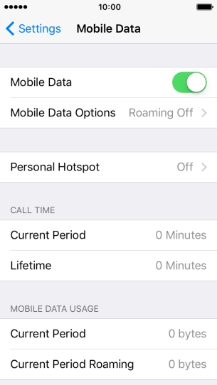 Press Mobile Data Options.