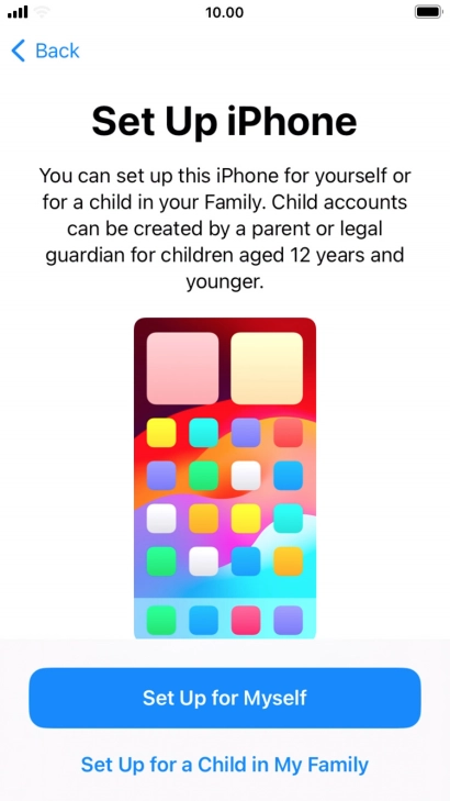 Press Set Up for Myself.