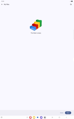 To create a new folder, press the new folder icon and follow the instructions on the screen to create a new folder.