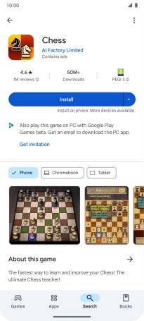 Press Install and follow the instructions on the screen to install the app.