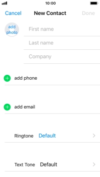 Press First name and key in the first name.